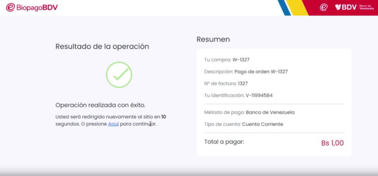 Botón de Integración de Pago Biopago del Banco de Venezuela con Plugin WooCommerce Wordpress