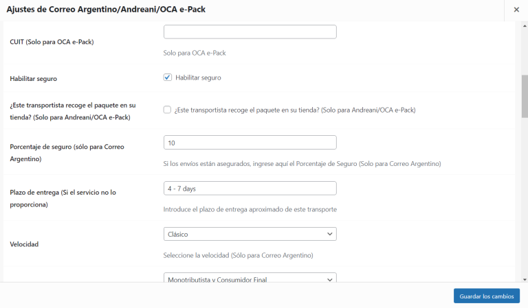 OCA E-Pak para Plugin WooCommerce Wordpress – Cotización, Generación de Guías y Rastreo