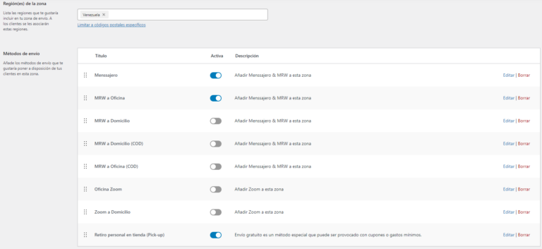 Menssajero & MRW Venezuela para WooCommerce